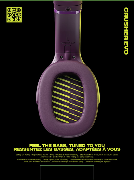 Słuchawki Skullcandy BT Crusher Evo Midnight Plum (S6EVW-R955) - obraz 5