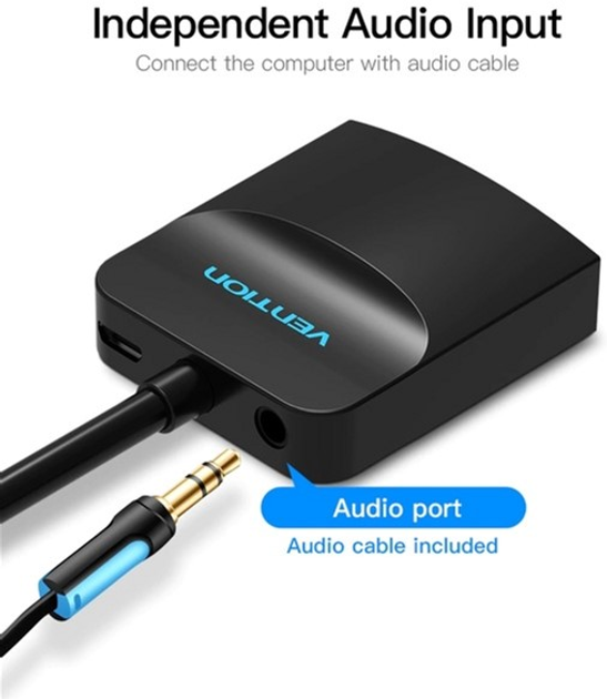 Adapter Vention VGA-HDMI, 0.2 m z dźwiękiem i zasilaniem (ACNBB) (43387992) - obraz 7