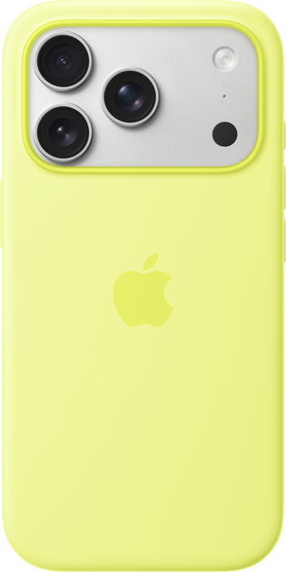 Панель Apple Silicone Case with MagSafe для Apple iPhone 17 Pro Neon Yellow (MGFF4) - зображення 1
