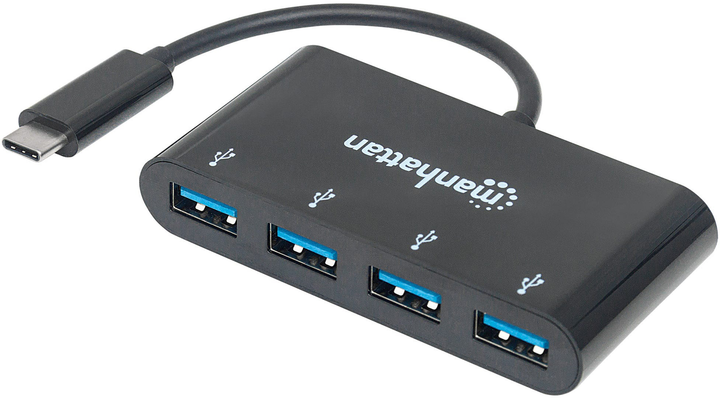 USB-хаб Manhattan Type-C на 4 порти USB 3.0 (162746) - зображення 1