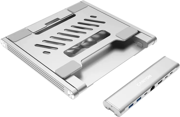 Hub USB Canyon OnStand 2 Aluminium 6-in-1 z podstawką do laptopa (CNS-SDS2) - obraz 7