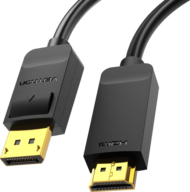 Kabel Vention DisplayPort – HDMI v1.2, 4K 30 Hz, 2K 30 Hz 1.5 m Black (HAGBG) - obraz 2