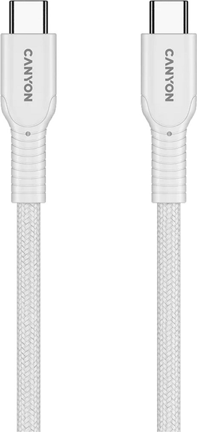 Kabel Canyon OnWire 60CL C-C 60W COLOR Braided 1 m White (CND-CCAP60AB10W) - obraz 3