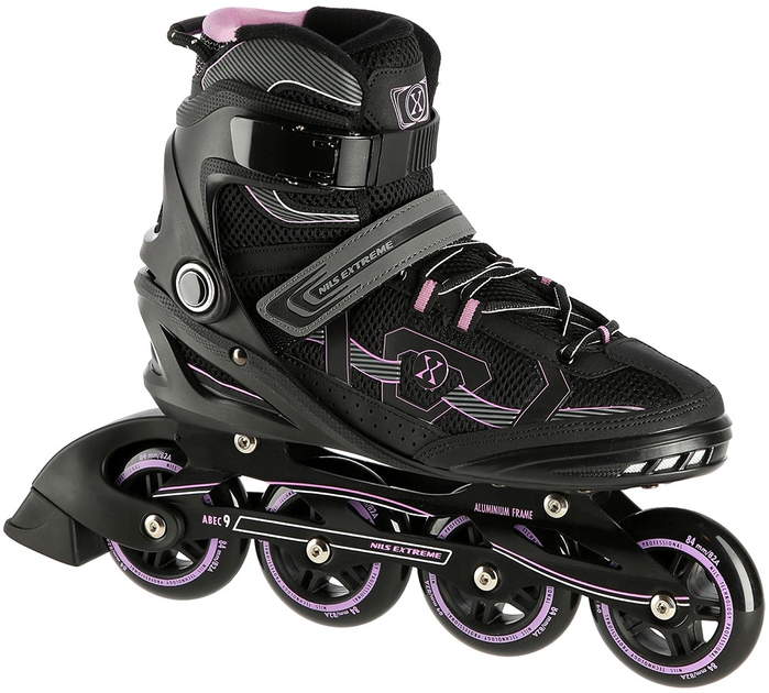 Rolki Nils Extreme czarno-fioletowe 44 (5907695599107) (955555911029542) - Outlet - obraz 1
