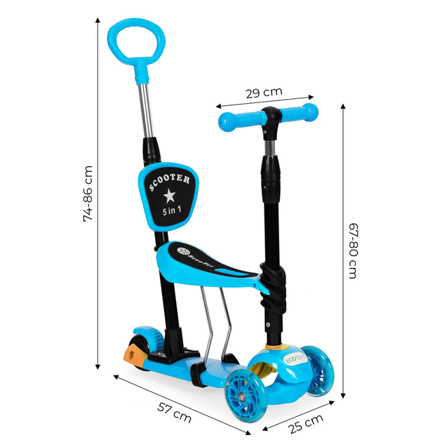 Самокат дитячий EcoToys 3 в 1 YM-SW-6 Синій (5903769978823) (955555909732909) - Уцінка - зображення 9