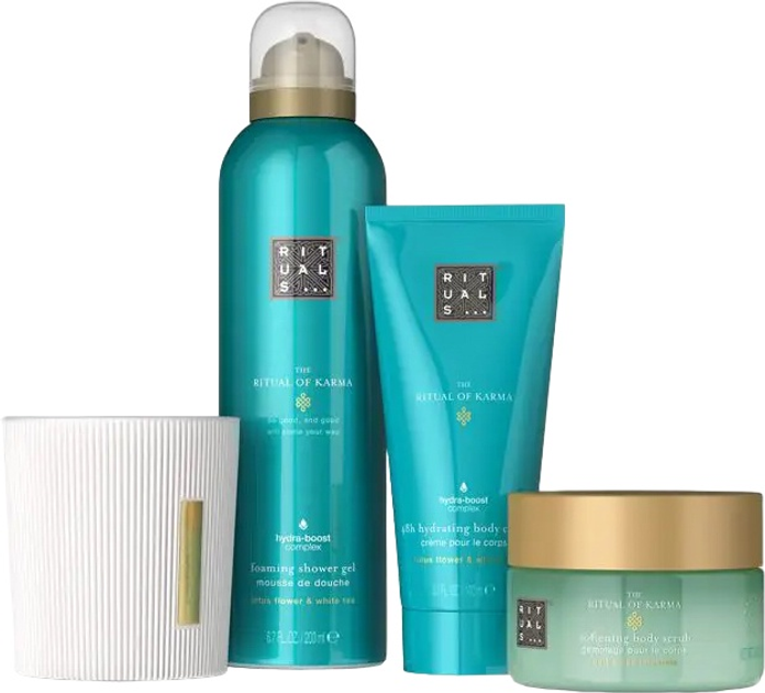 Zestaw Rituals The Ritual Of Karma Krem do ciała 100 ml + Peeling do ciała 125 ml + Żel pod prysznic 200 ml + Świeca zapachowa 140 g (8719134184525) (955555913145684) - Outlet - obraz 2