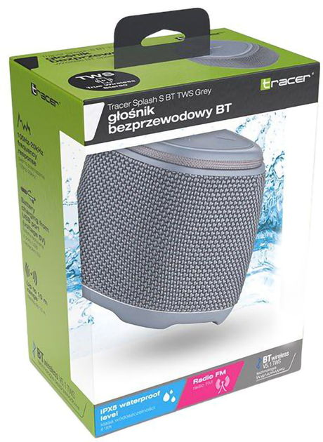 Głośnik przenośny Tracer Splash S TWS Bluetooth Grey (TRAGLO47181) (955555909496687) - Outlet - obraz 7