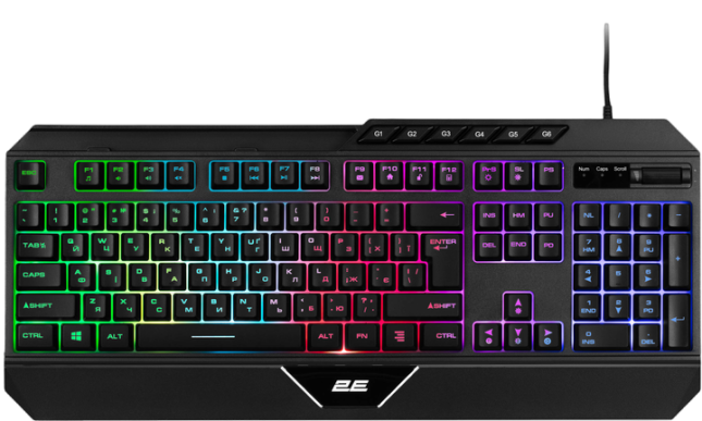 Клавіатура 2E Gaming KG315 RGB Ukr Black (2E-KG315UBK) - Фото 1 Клавіатура 2E Gaming KG315 RGB Ukr Black (2E-KG315UBK) - изображение 1