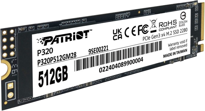 SSD M.2 накопичувач Patriot P320 512GB (P320P512GM28) - Фото 1 SSD M.2 накопичувач Patriot P320 512GB (P320P512GM28) - изображение 1