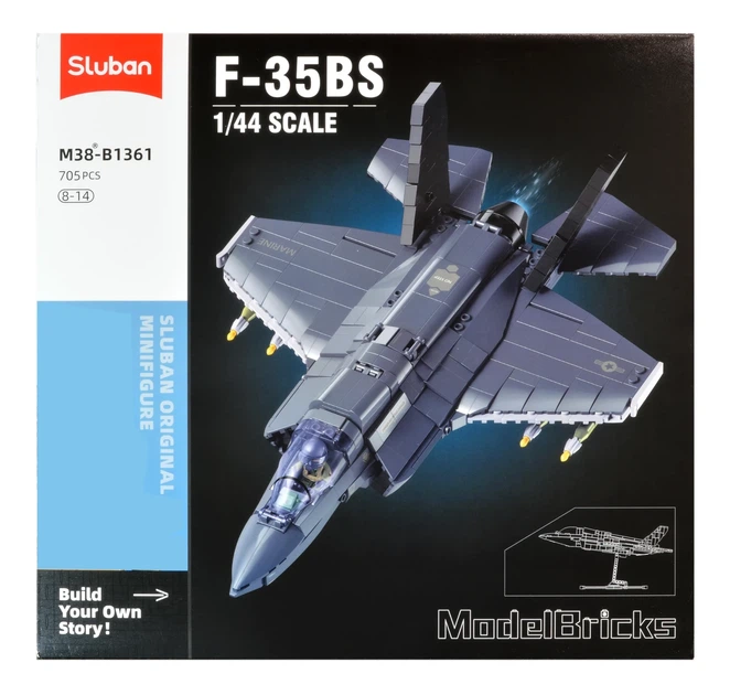 Конструктор военный самолет Истребитель F-35 Sluban Model Bricks 705 деталей - Фото 8 Конструктор военный самолет Истребитель F-35 Sluban Model Bricks 705 деталей - изображение 8