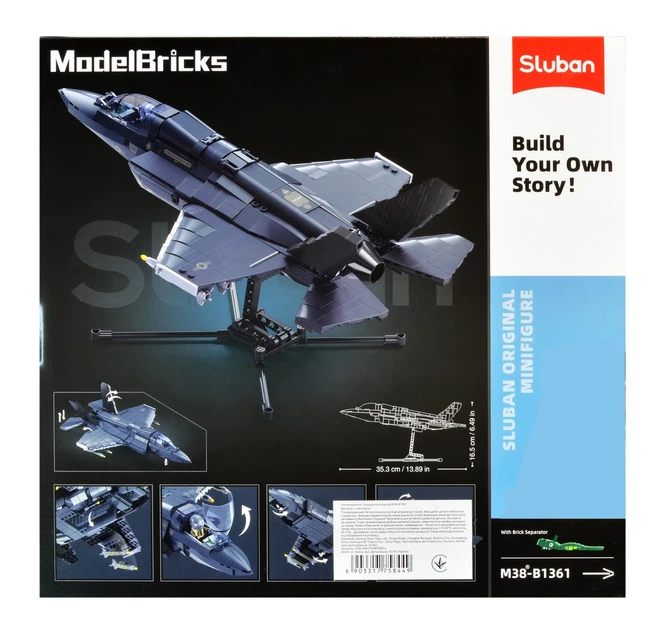 Конструктор военный самолет Истребитель F-35 Sluban Model Bricks 705 деталей - Фото 9 Конструктор военный самолет Истребитель F-35 Sluban Model Bricks 705 деталей - изображение 9