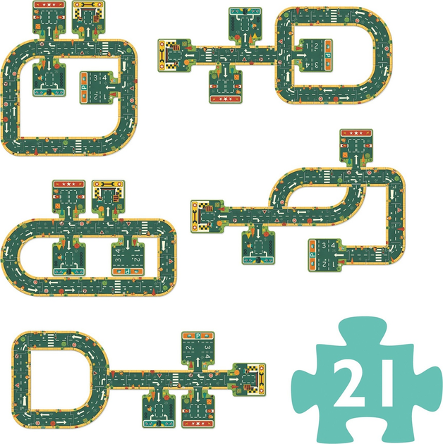 Puzzle Djeco Drogi 21 element (3070900071629) - obraz 3
