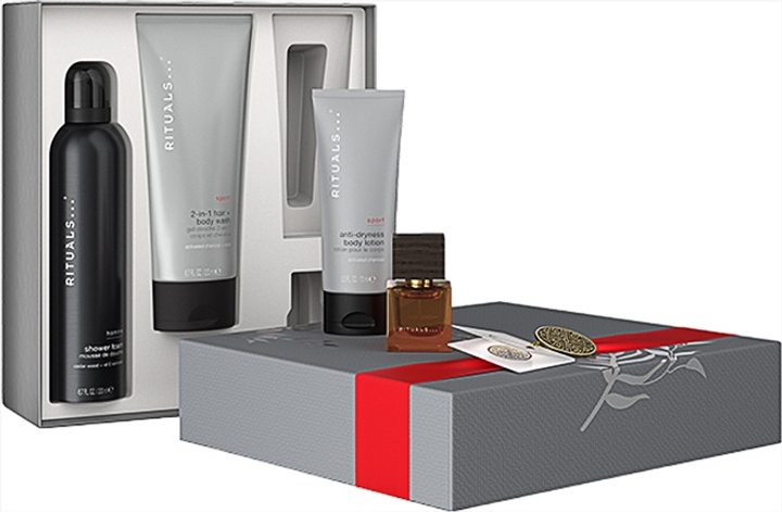 Набір для чоловіків Rituals Homme Парфумована вода 15 мл + Лосьйон для тіла 70 мл + Шампунь і гель для тіла 2в1 200 мл + Піна для душу 200 мл (8719134184501) (955555913656037) - Уцінка - зображення 3