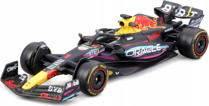 Metalowy model samochodu Bburago Red Bull Racing Oracle RB19 Miami Max Verstappen 1:43 Czarny 18-38082-VERS-MIAMI (4893993016341) - obraz 2