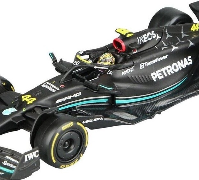Металева модель автомобіля Bburago F1 Petronas Team Mercedes-AMG W14 E Lewis Hamilton 1:24 Чорний 18-28028-HAM (4893993280285) - зображення 6