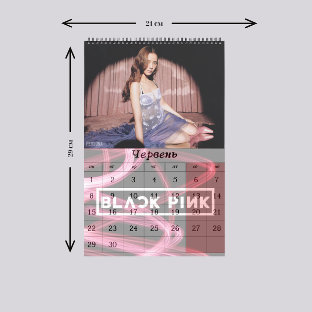 Календарь 2026 Black Pink Блэк Пинк перекидной настенный на пружине а4 (25946) - Фото 3 Календарь 2026 Black Pink Блэк Пинк перекидной настенный на пружине а4 (25946) - изображение 3