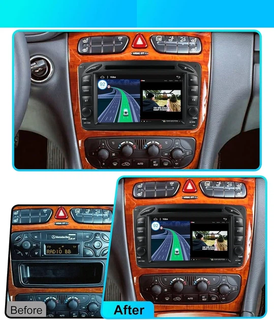 Штатная автомагнитола JOYX для Benz ML W163/CLK W209/C-Class W203 /SLKW170/E-Class W210/A-Class W168 / 7" / Сенсорная / 2/32Гб / Android 10 / Apple CarPlay / Android Auto / Bluetooth / WI-FI / GPS / SD slot / USB / DAB+ Б/В - изображение 2