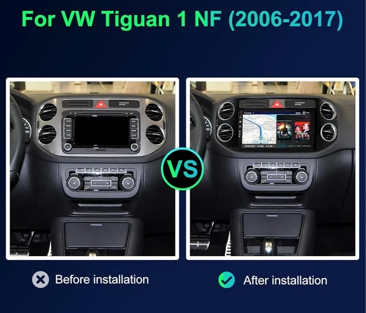 Штатная автомагнитола SXAUTO для VW Tiguan 1 NF 2006-2017 / 9" / Сенсорная / 8/256Гб / Android 13 / Apple CarPlay / Android Auto / Bluetooth / WI-FI / GPS / USB Б/В - изображение 2