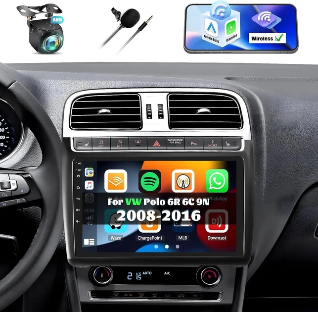 Штатная автомагнитола CAMECHO для VW Polo 6R 6C 9N 2008-2016 / 9" / Сенсорная / 2/64Гб / Android 13 / Apple CarPlay / Android Auto / Bluetooth / WI-FI / GPS / USB Б/В - изображение 2