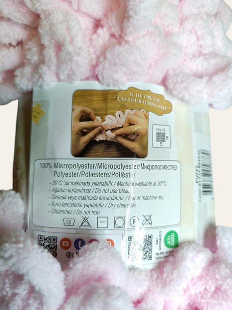 Пряжа Alize Puffy цвет 31 нежно-розовый (А 501) - изображение 3