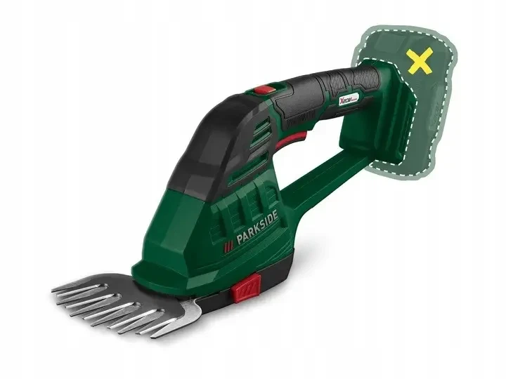 Акумуляторні ножиці для трави та кущів Parkside PAGS 20-Li A1 2 в 1 20V з ножем 12 см та 18 см без акумулятора і зарядного пристрою