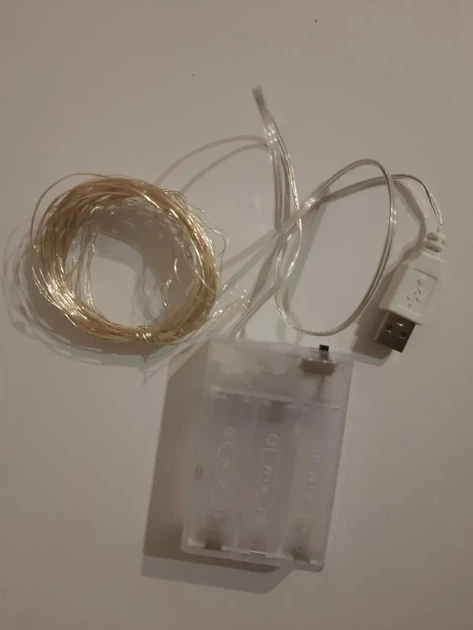 Гірлянда НА БАТАРЕЙКАХ + USB 50 LED 5 м білий РОСА світлодіодна - Фото 3 Гірлянда НА БАТАРЕЙКАХ + USB 50 LED 5 м білий РОСА світлодіодна - зображення 3