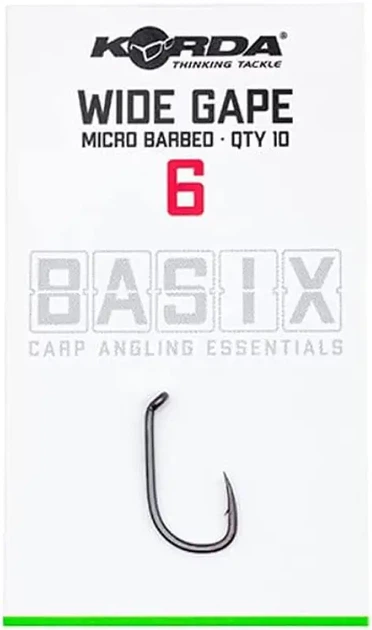 Крючки Korda Basix Wide Gape №6 10шт (KBX003) - Фото 1 Крючки Korda Basix Wide Gape №6 10шт (KBX003) - изображение 1