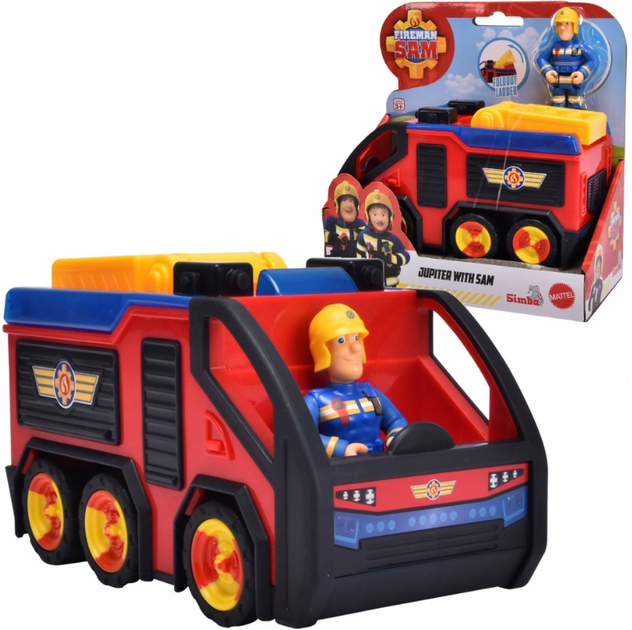 Wóz strażacki Simba Jupiter mini z figurką (4006592095963) - obraz 2