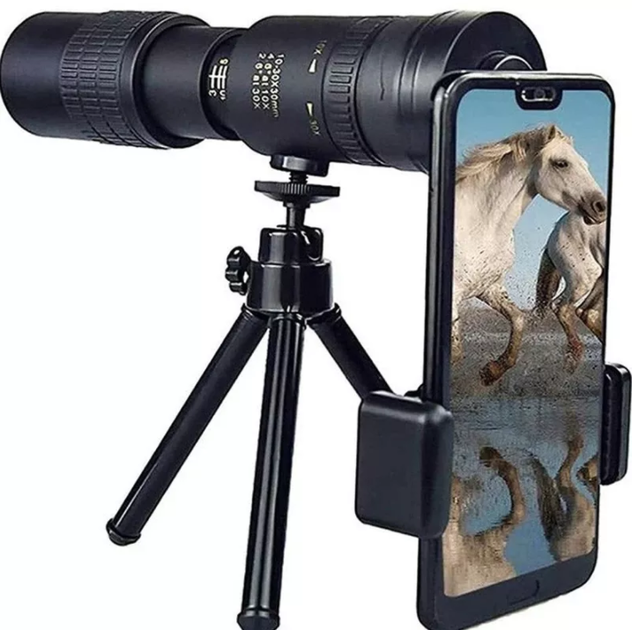 Мощный компактный монокуляр 10-30x40 S&F + крепление для телефона. Объектив для охоты рыбалки наблюдения - изображение 5