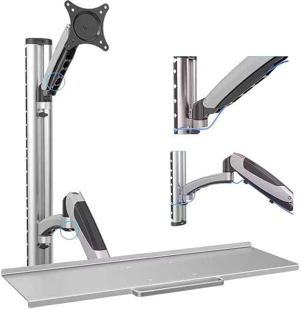 Настінне кріплення Digitus 15-27" Silver/Black (DA-90354) - зображення 5