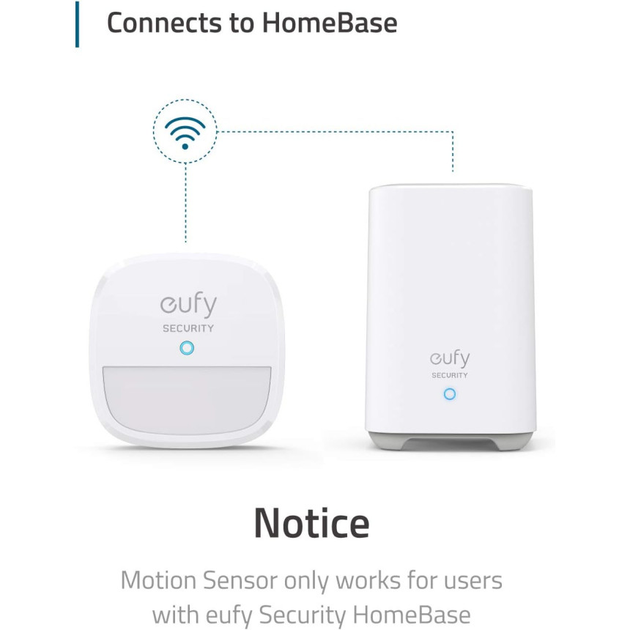 Датчик движения Eufy Security Motion Sensor Alarm, беспроводной, уведомления на смартфон, HomeBase, белый - изображение 9
