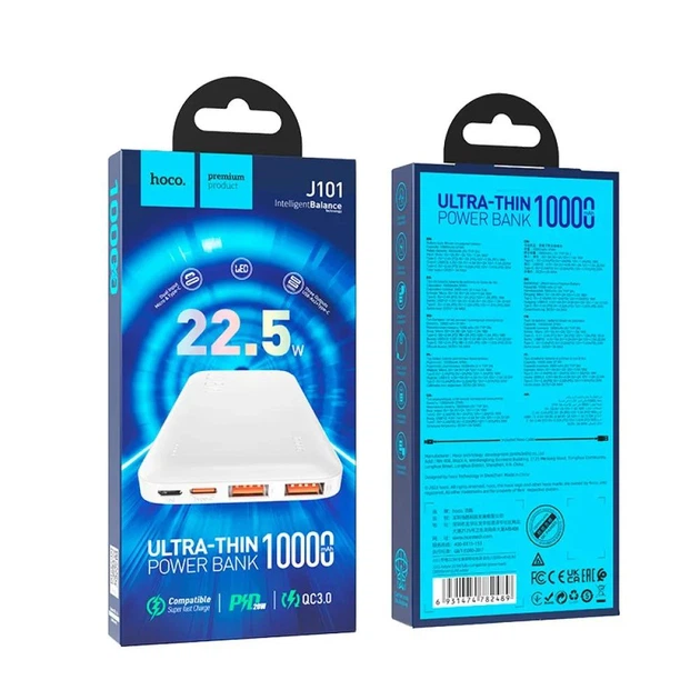 Павербанк HOCO J101 Astute 10000 mAh White - Фото 6 Павербанк HOCO J101 Astute 10000 mAh White - зображення 6