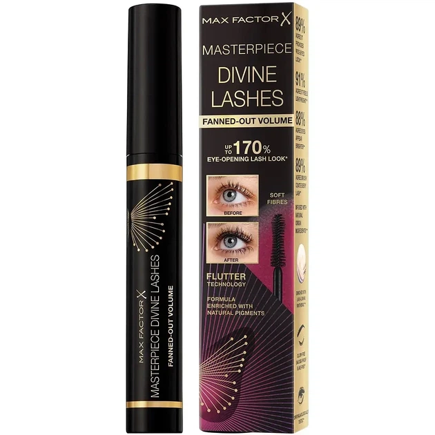 Max Factor Masterpiece Divine Lashes Fanned-Out Volume Тушь для ресниц "Black" - Фото 2 Max Factor Masterpiece Divine Lashes Fanned-Out Volume Тушь для ресниц "Black" - изображение 2