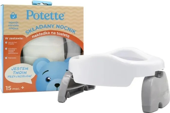 Накладка на унітаз і туристичний горщик Potette Plus біло-сірий (88161006253) - зображення 1