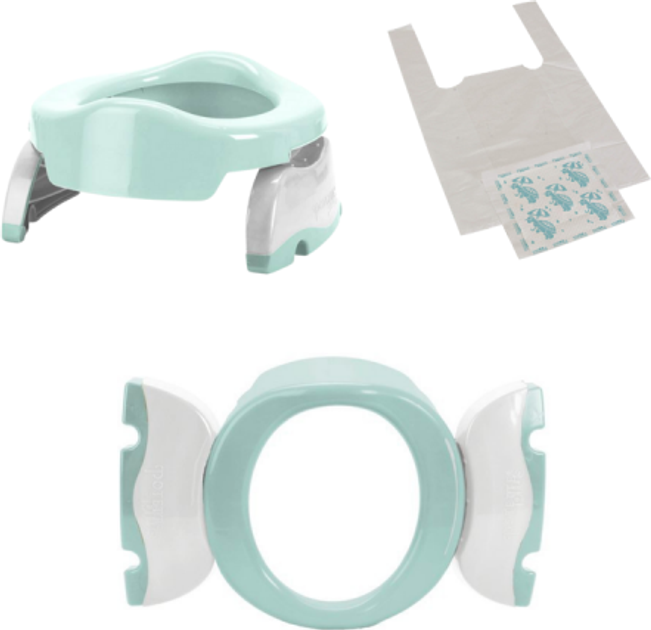 Nakładka na WC i nocnik turystyczny Potette Plus miętowo-biały (88161004457) - obraz 1