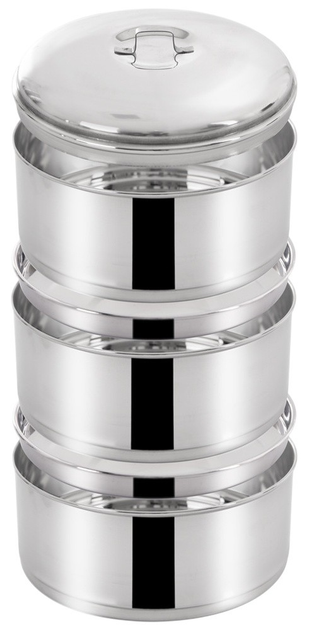 Набір харчових контейнерів Orion сталевий 3-рівневий Сріблястий 3 x 1 л (8595116719769) - зображення 3