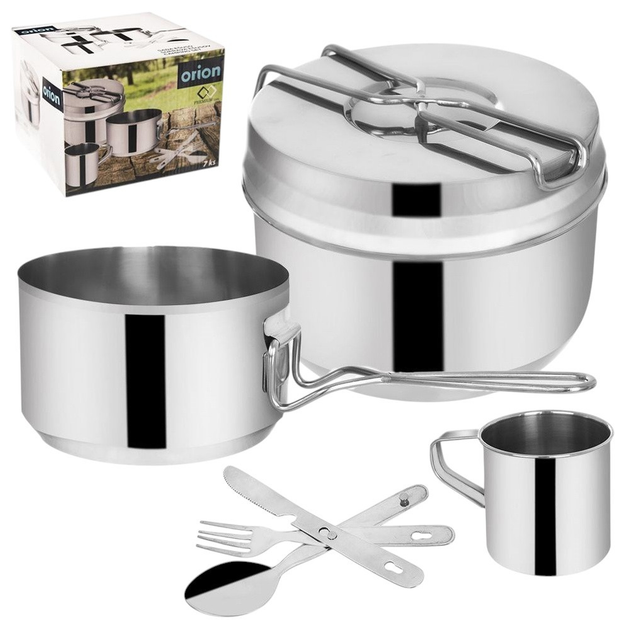 Zestaw naczyń turystycznych Orion stalowy Srebrny 7 elementów (8592381120238) - obraz 6