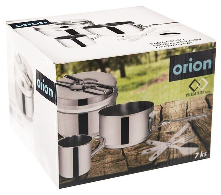 Zestaw naczyń turystycznych Orion stalowy Srebrny 7 elementów (8592381120238) - obraz 7