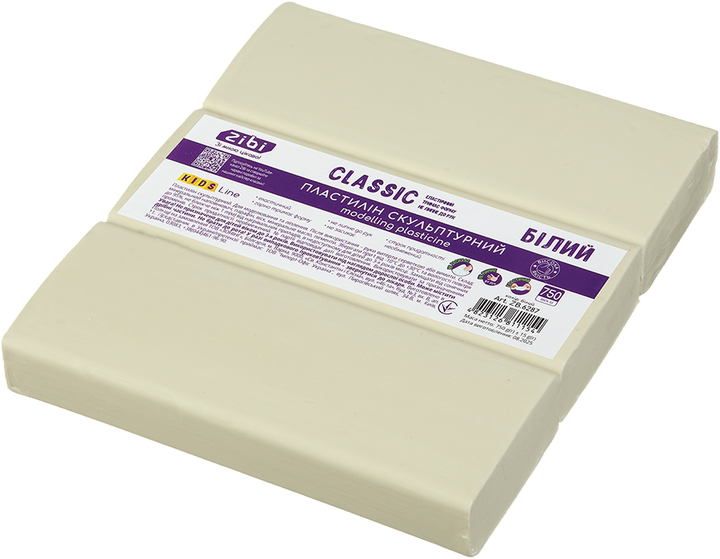 Пластилин скульптурный ZiBi Classic 750 г белый (ZB.6287) - изображение 2
