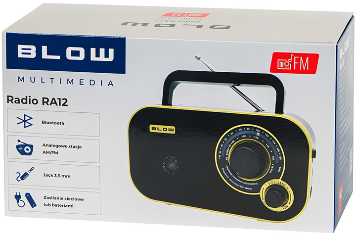 Radio przenośne analogowe Blow AM/FM RA12 Black/Gold (5900804145660) - obraz 5
