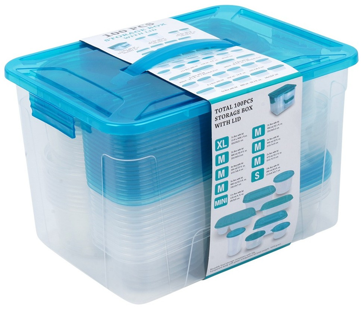 Набір контейнерів для їжі Vilde з кришками 50 шт (8721037113410) - зображення 1