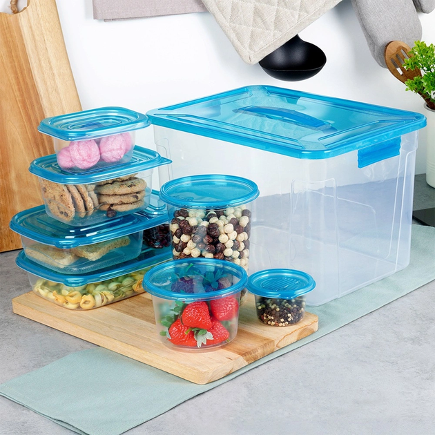 Набір контейнерів для їжі Vilde з кришками 50 шт (8721037113410) - зображення 8