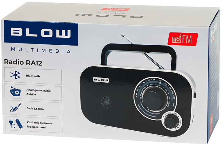 Radio przenośne analogowe Blow AM/FM RA12 Black/Silver (5900804145677) - obraz 6