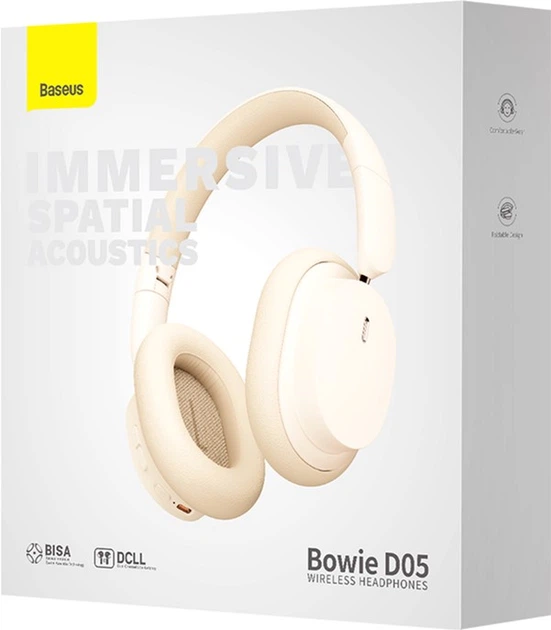 Беспроводные наушники Baseus Bowie D05 Wireless Headphones Creamy-White - изображение 6