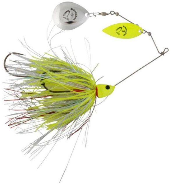 Спіннербейт Savage Gear Da'Bush 42 г 4 жовто-сріблястий голографічний полум'я (5706301421500) - зображення 1