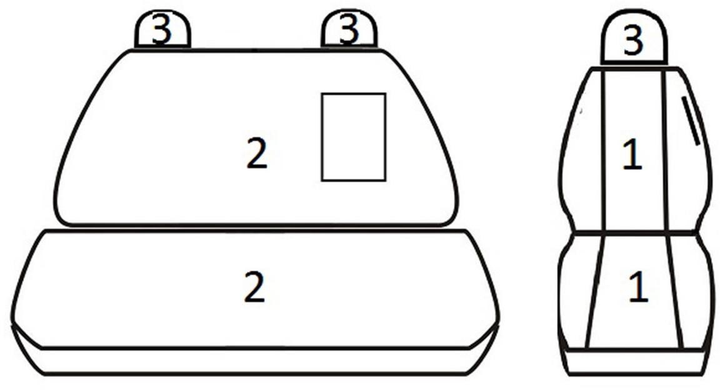 Pokrowce na siedzenie samochodowe Atra do Citroen Jumpy II 2007-2016 / Peugeot Expert II 2007-2016 / Toyota ProAce I 2013-2016 / Fiat Scudo II 2007-2016 3 szt (5902288434445) - obraz 3
