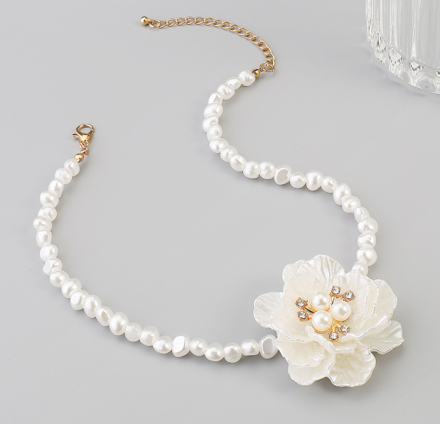 Чокер Fashion Jewerly перловий з квіткою на шию прикраси намисто біле святкове (SVS) - Фото 2 Чокер Fashion Jewerly перловий з квіткою на шию прикраси намисто біле святкове (SVS) - зображення 2