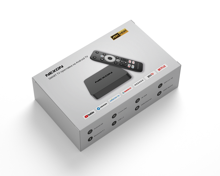 SUPERJECTION Exoroid & Active X Pack 4個 Смарт ТВ приставка NEXON X4 TV 2/16 ГБ, Android TV 12, 4 ядра