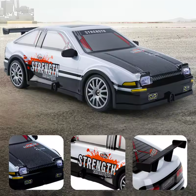 Дрифт машинка на радиоуправлении 4х4 Toyota AE86 (805-6А) сменные колеса, подсветка, аккумулятор 3.7 V Голубой - изображение 6