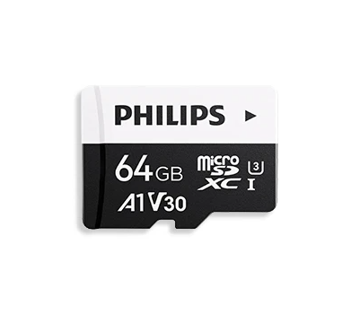 Карта памяти microSDXC U3 A1 V30 Philips 64 ГБ - Фото 1 Карта памяти microSDXC U3 A1 V30 Philips 64 ГБ - изображение 1